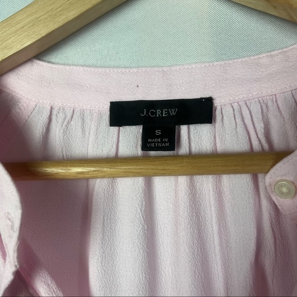 J. Crew Drapey Popover Long Sleeve Baby Light Pink Blouse S - Picture 5 of 5